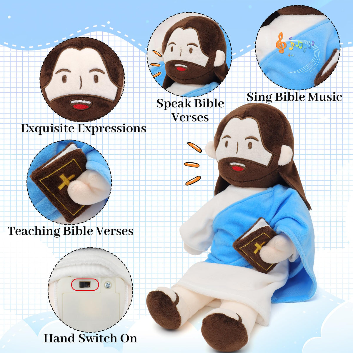 Yelakey Jesus Plush fabric texture highlights plush softness for cozy evenings