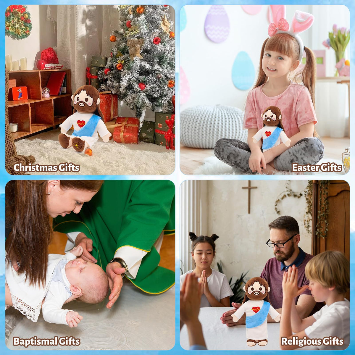 Yelakey Jesus Plush makes a thoughtful Christian gift for holidays, baptisms, and celebrations.