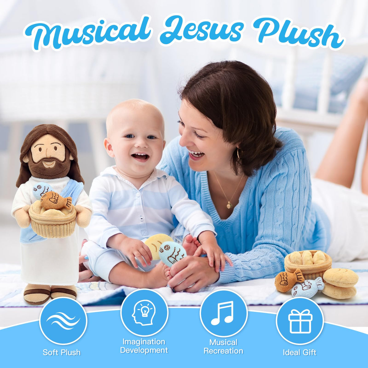 Gift-ready packaging for the Yelakey Jesus plush keepsake