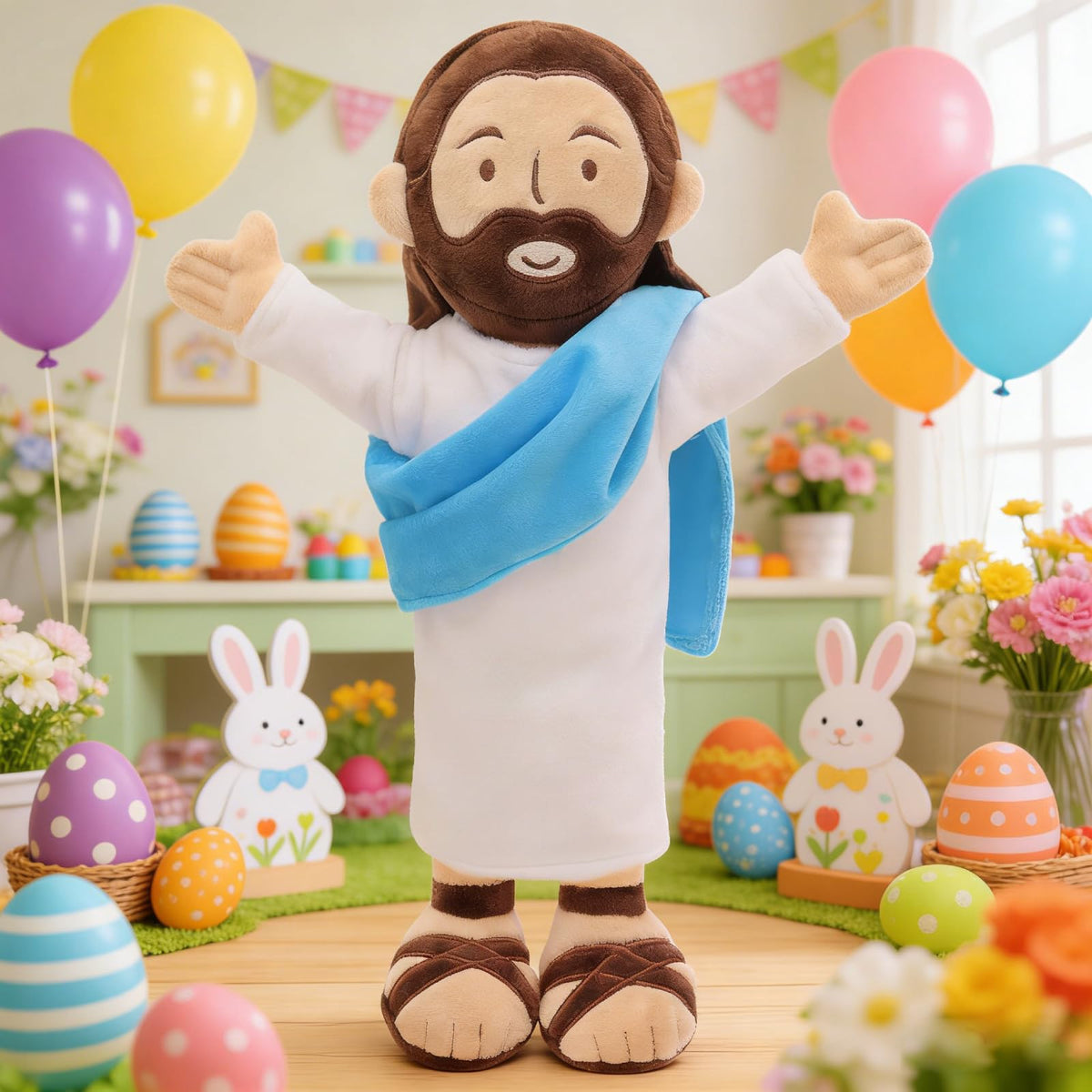 Yelakey Jesus plush hug position ideal for kids and adults to embrace.