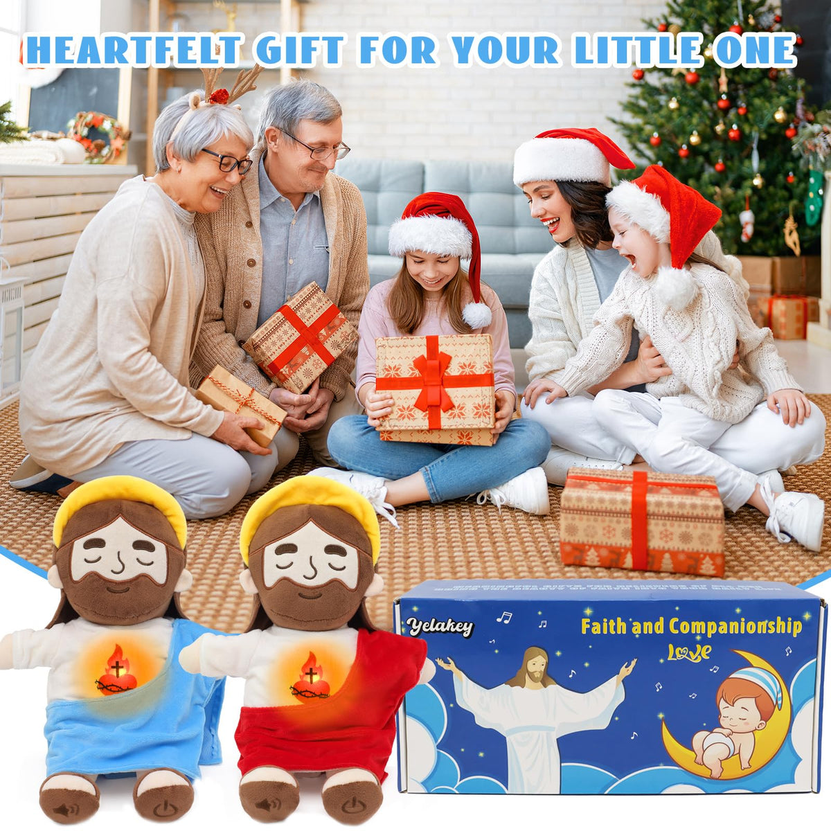 Yelakey Jesus plush left foot button enables quick activation