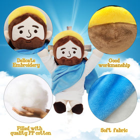 Yelakey Jesus Plush open arms, inviting comforting companionship for kids