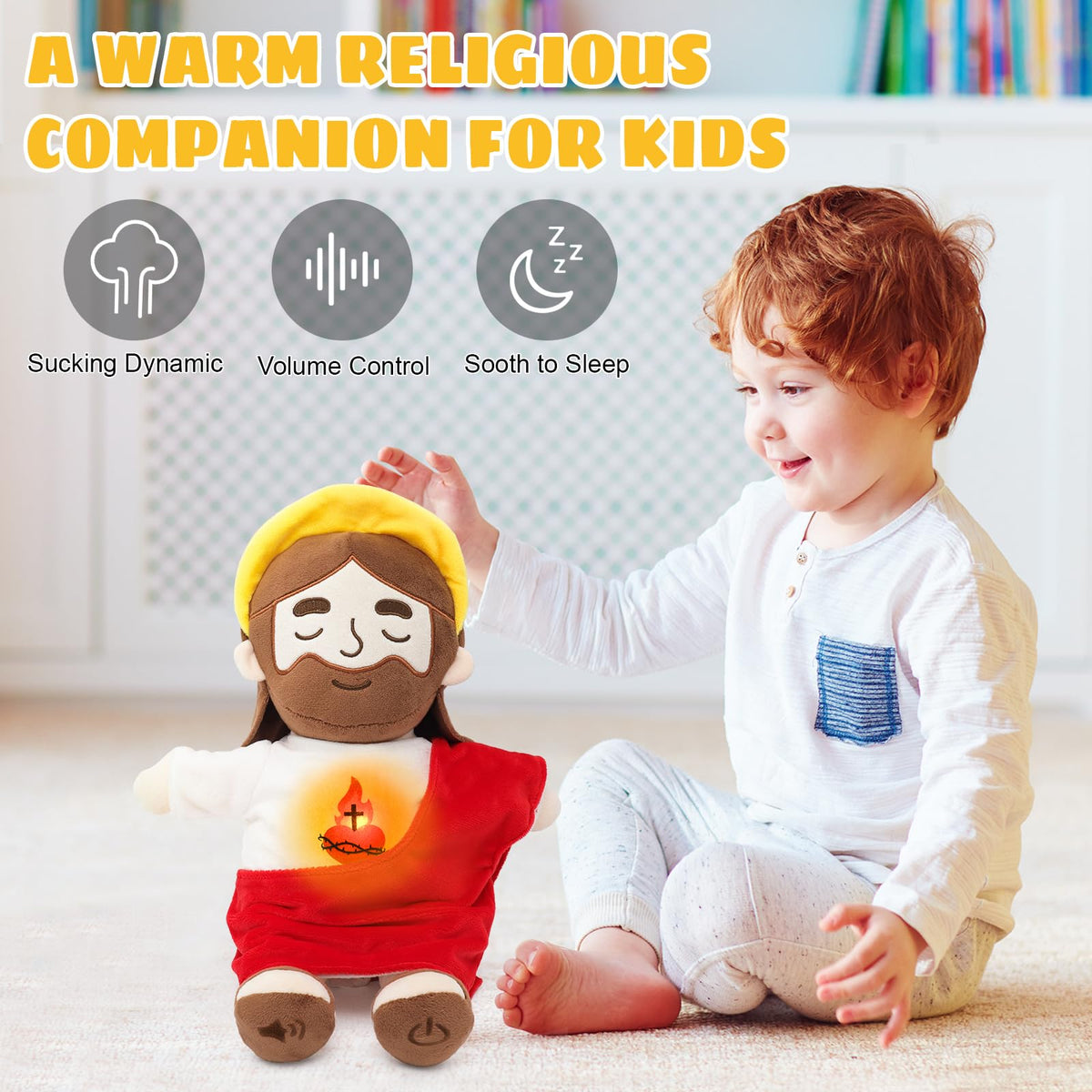 Yelakey Jesus plush right foot volume control makes audio easy