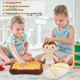 Yelakey Jesus Plush 12inch, safe design for infants and comforting bedtime companion.