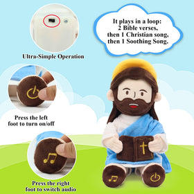 Yelakey Jesus Plush smart cycle auto-plays verses, songs, and instrumentals