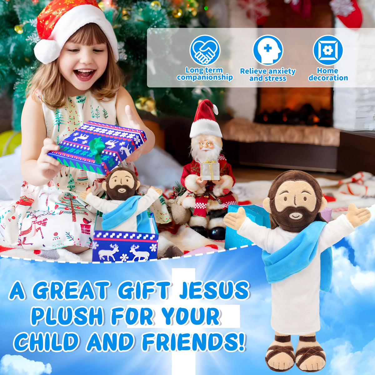 Yelakey Jesus plush soft fabric durable companion for daily cuddles.