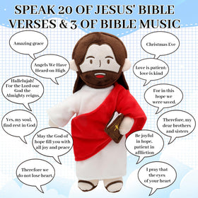 Yelakey Jesus Plush speaker close-up displays built-in verses and songs