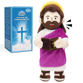 Yelakey Jesus plush with halo provides comforting bedtime conversation