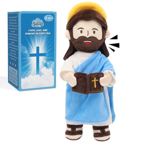 Yelakey Jesus Plush Talking Doll with Halo, soft comforting bedtime companion