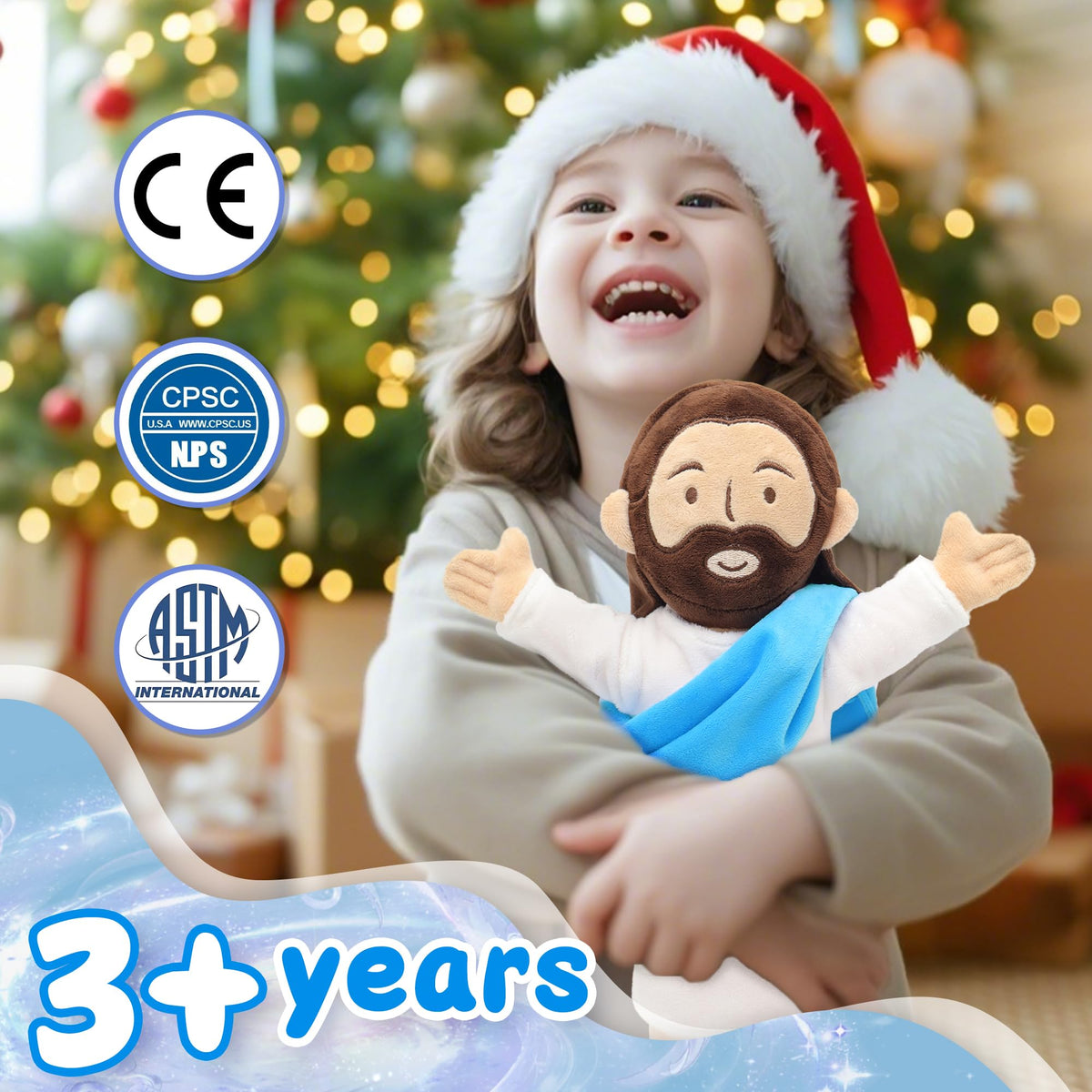 Yelakey Jesus plush white robe serene centerpiece for home and sacred spaces.