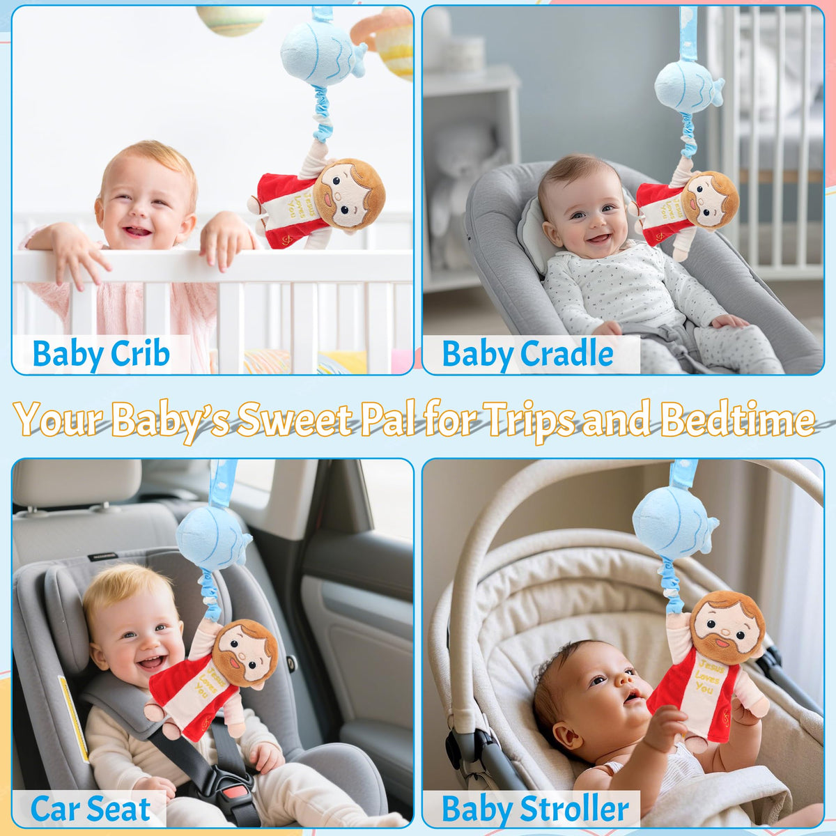 Yelakey versatile hanging toy suitable for cribs, strollers, and rooms