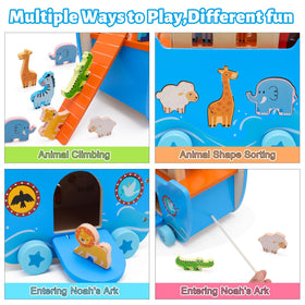 Yelakey Noah's Ark toy elephants pair supports imagination and fine motor coordination.