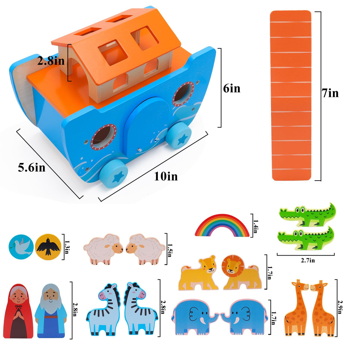 Yelakey Noah's Ark toy rainbow accessory adds colorful play elements.