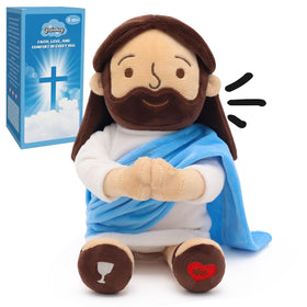 Yelakey Praying Jesus Plush front view for gentle daily devotion