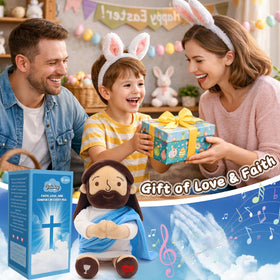 Yelakey Praying Jesus Plush gift box packaging for baptisms and celebrations