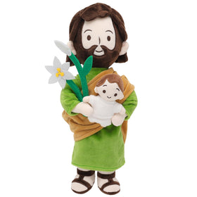 Yelakey St. Joseph plush Jesus doll, 13-inch height, ideal for cozy hugs and gentle companionship.
