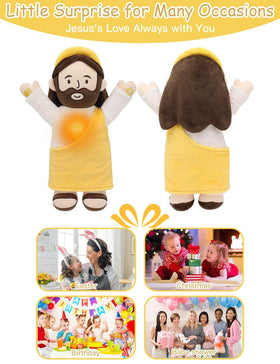 Yelakey Talking Jesus plush suitable for ages 0 and up.