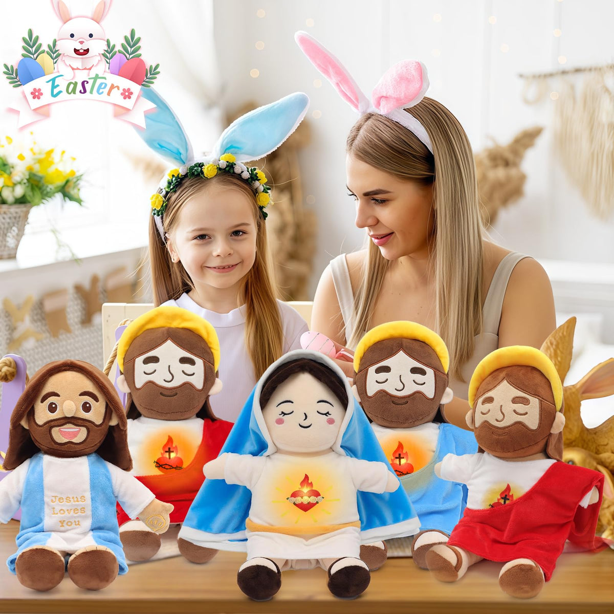 Yelakey Talking Jesus Plush back battery compartment for easy setup.