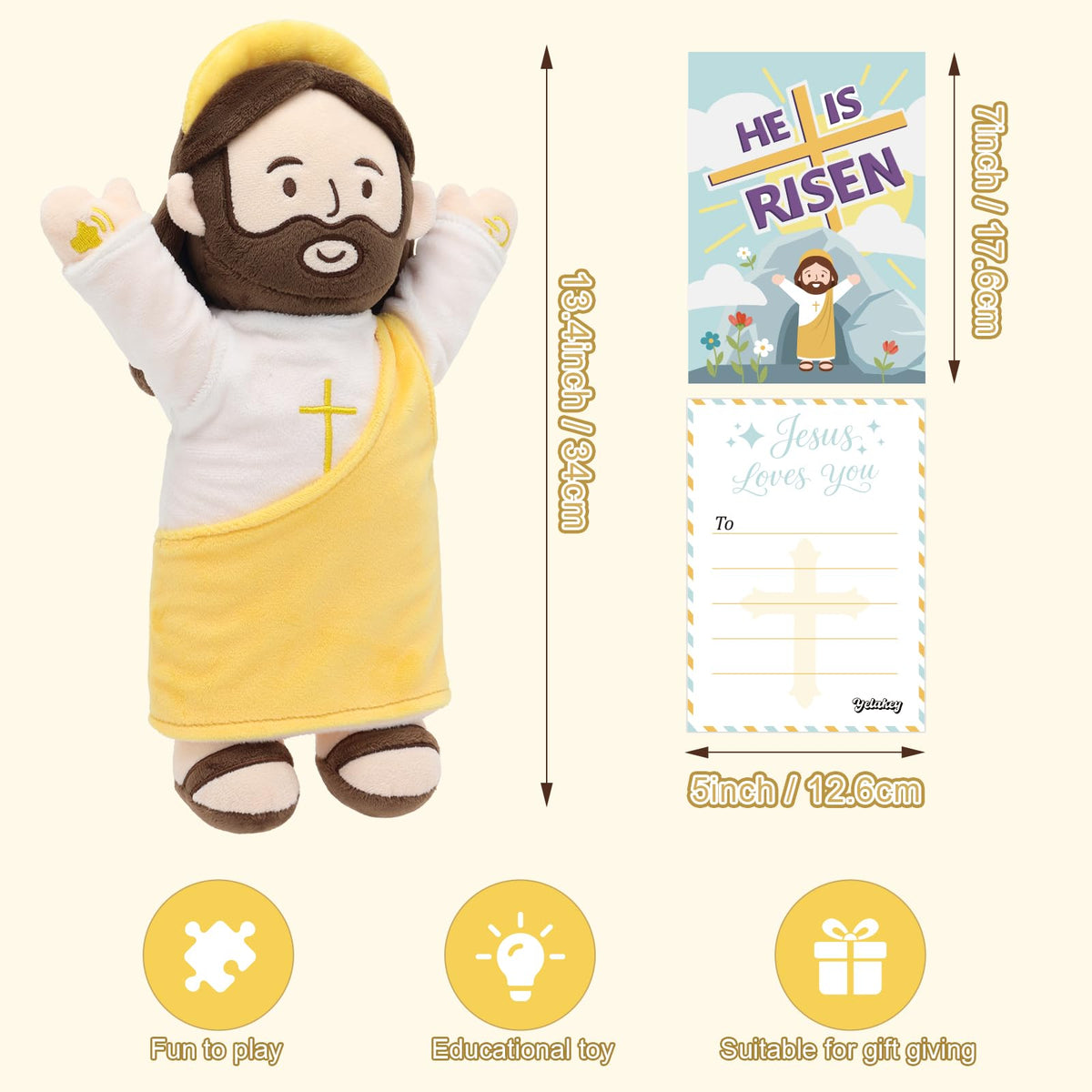 Yelakey Talking Jesus plush has enhanced audio and volume controls.