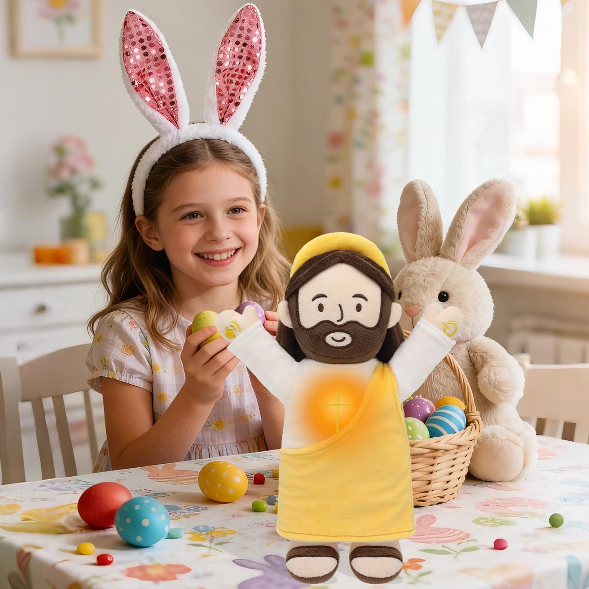 Yelakey Talking Jesus plush with verse audio activation for learning.