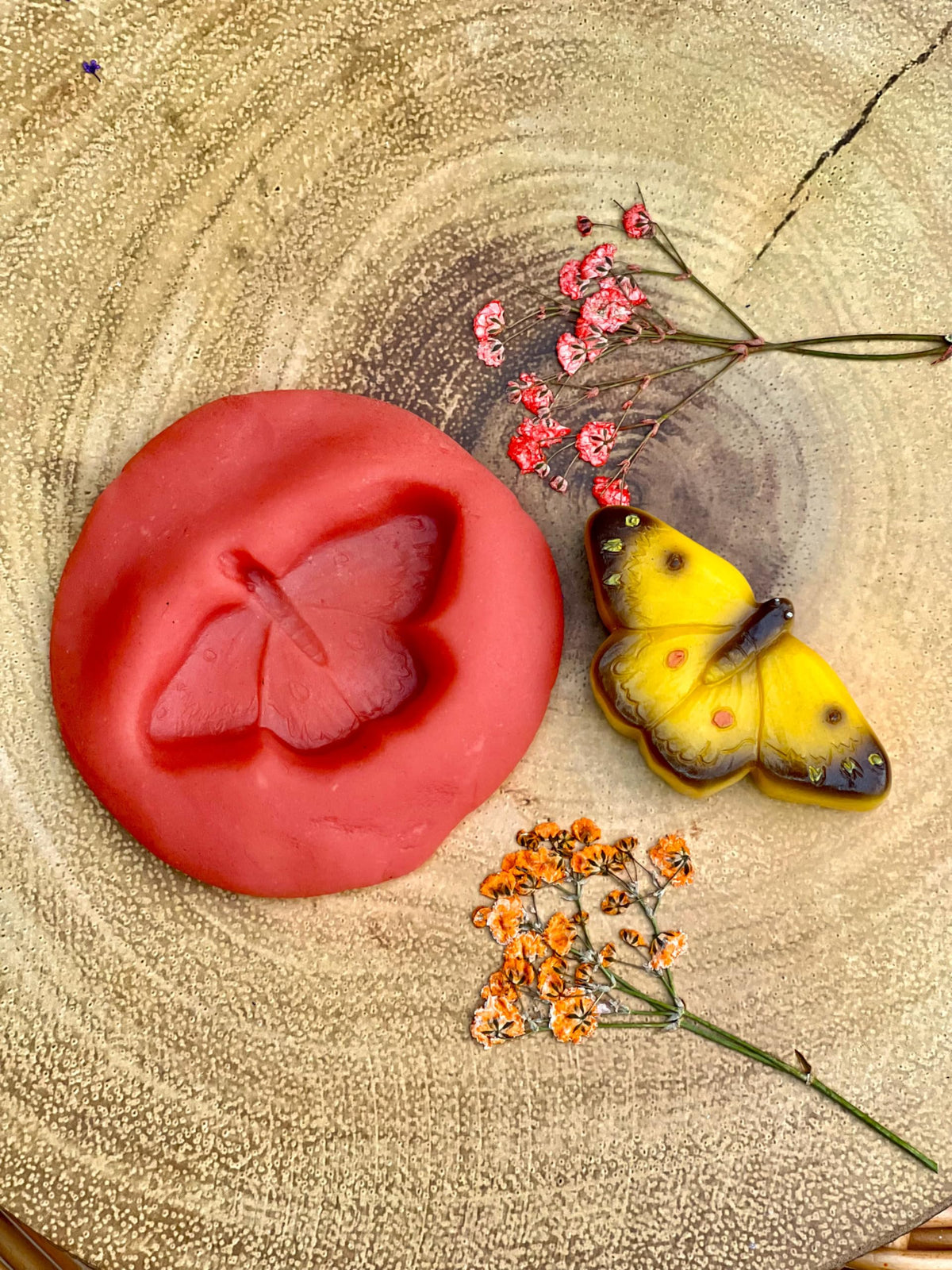 Yellow Door butterfly stones measure 2 to 2.5 inches.