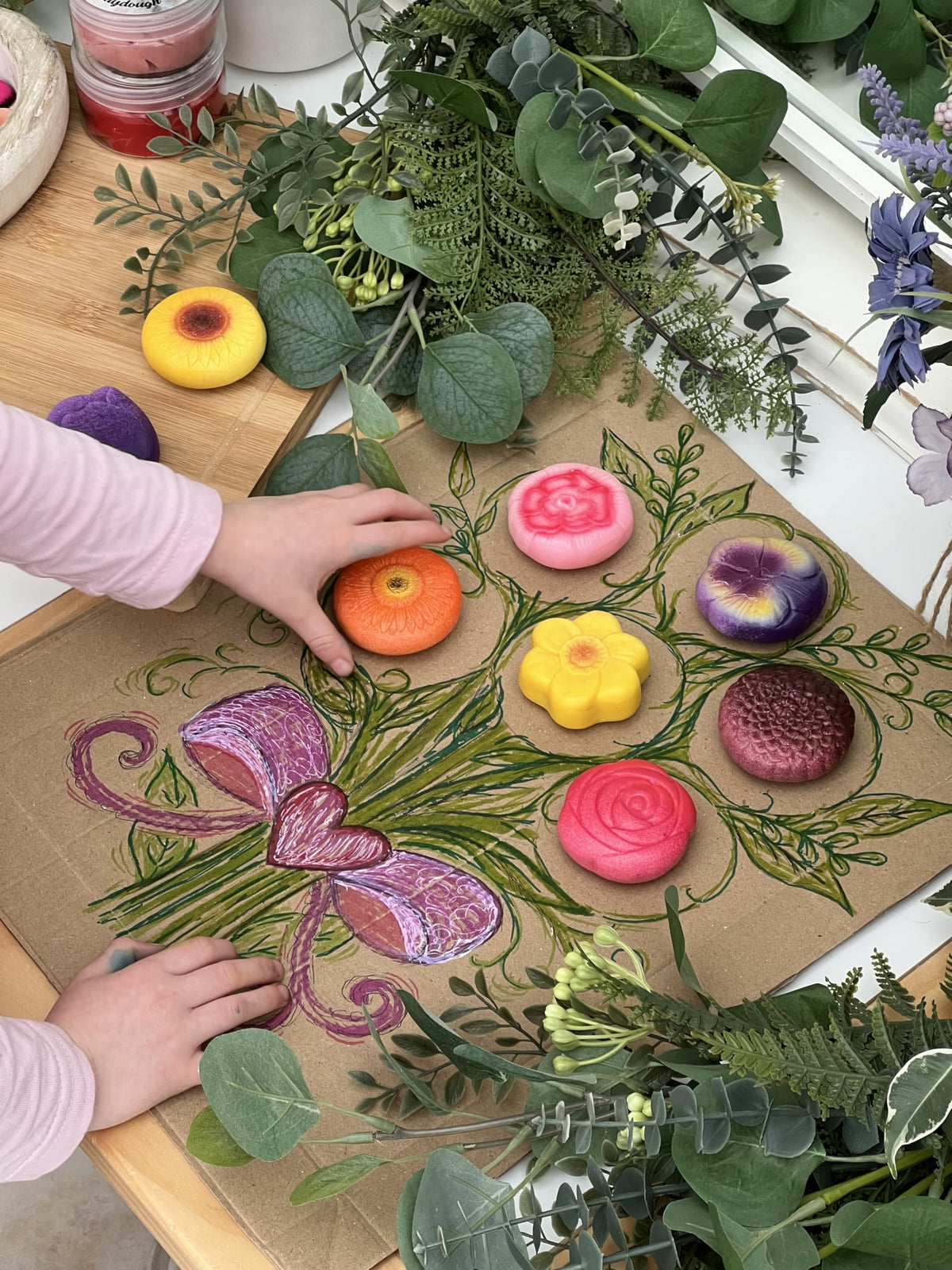 Yellow Door dahlia stone for vibrant texture and imaginative play.