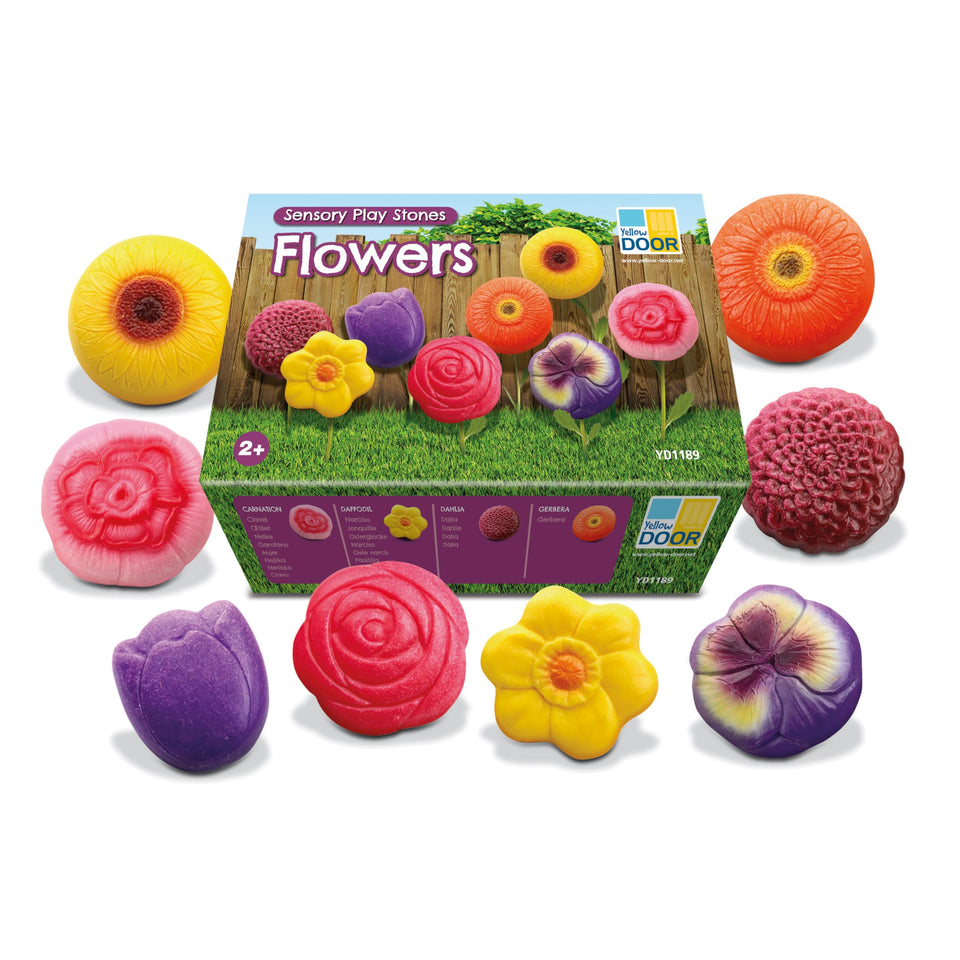 Yellow Door sensory play stones set for outdoor learning and imaginative play.