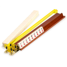Yellow Mountain Imports red mahjong tile pusher enhances grip and wall push