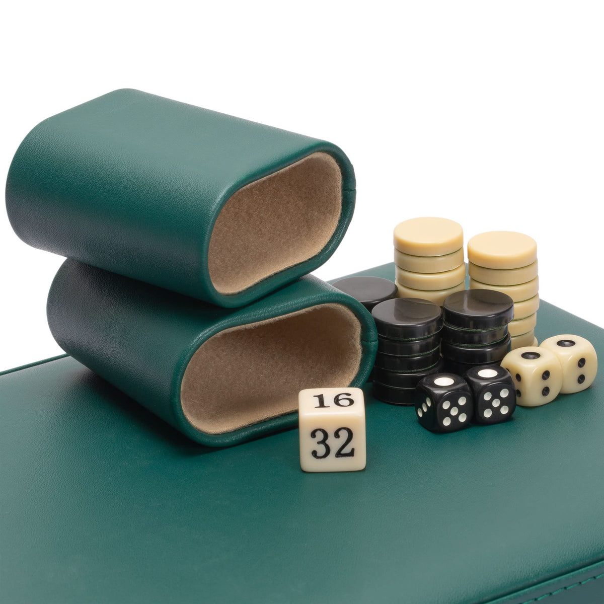Yellow Mountain Imports Izmir leatherette dice cups keep pieces secure during travel