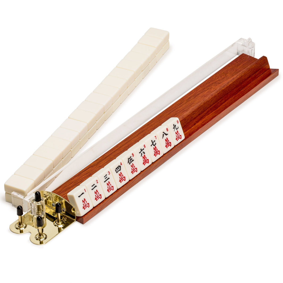 Yellow Mountain Imports mahjong pushers provide stable wall alignment during rack setup.