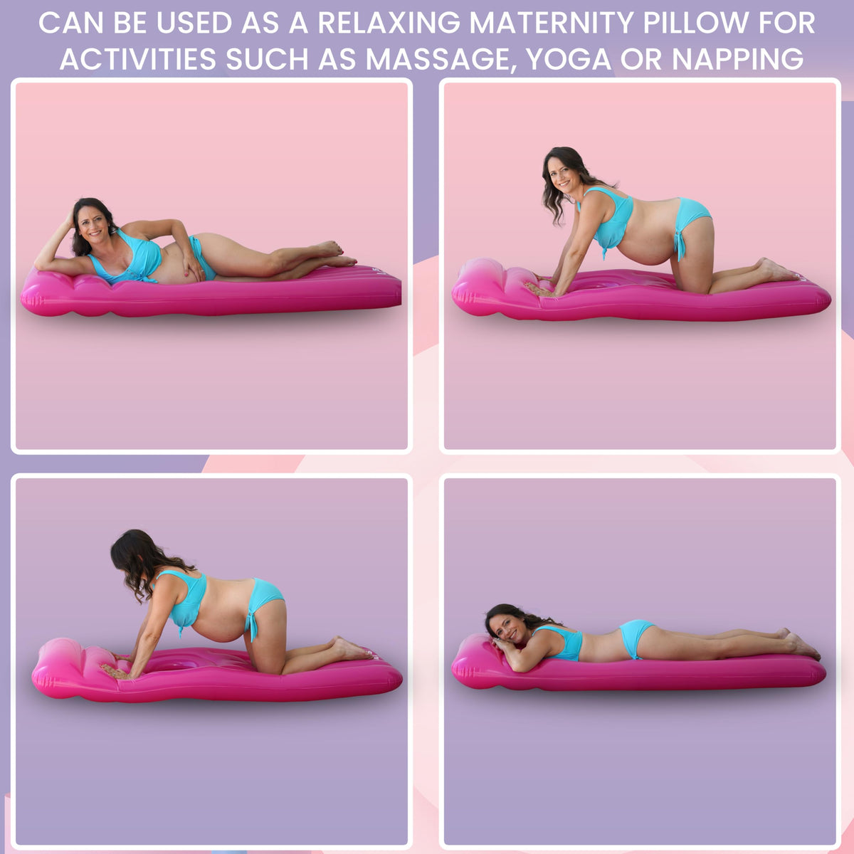 YellowIris multipurpose pillow for massage, reading, and relaxing on water.