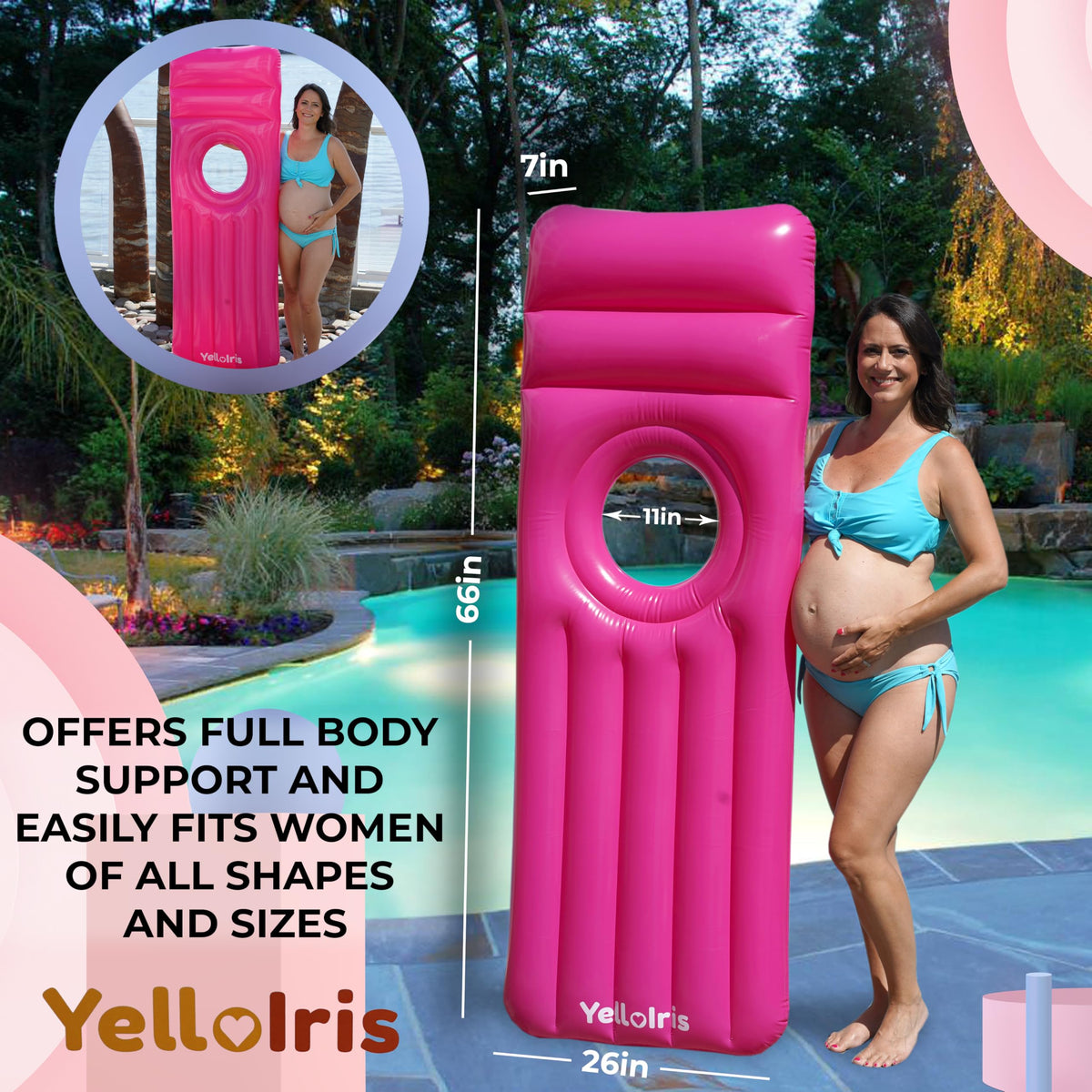 YellowIris summer-friendly float enhances cooling and relaxation during vacation.