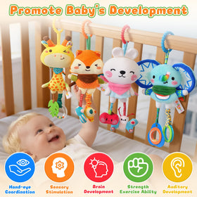 YELUFT baby toy attached to stroller for on-the-go engagement.