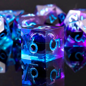 YEMEKO Dragon Eye DND dice set with seven polyhedral shapes for RPG sessions.