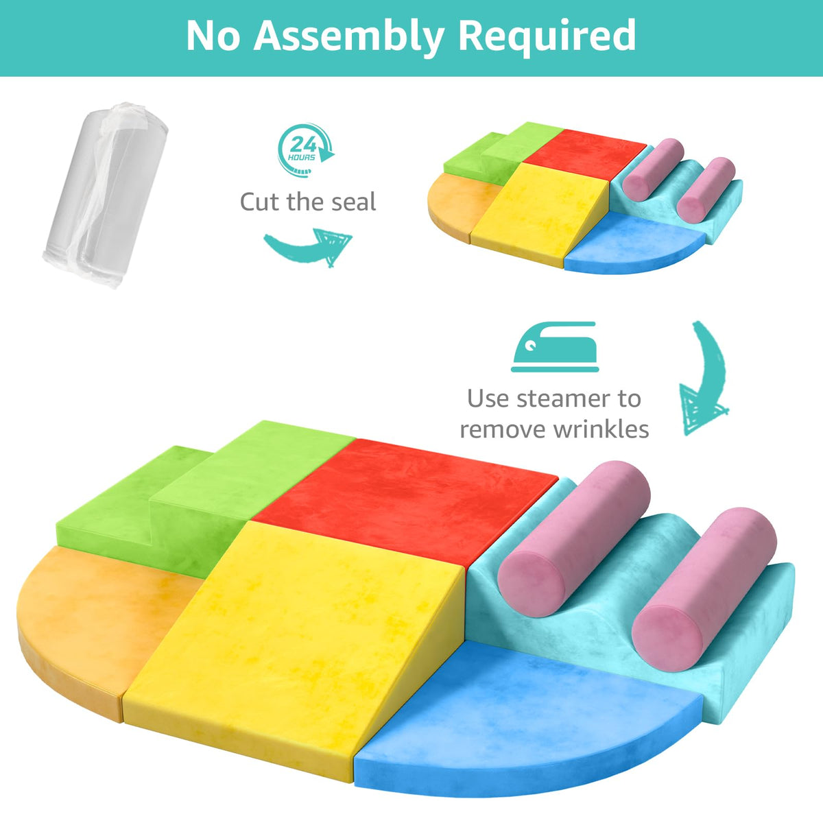 YENING compact 8-piece set fits neatly in small indoor spaces for play.
