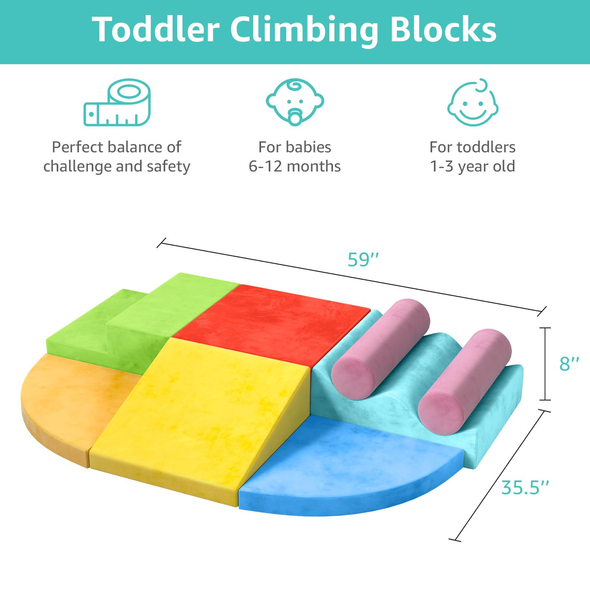 YENING high-density foam blocks stay firm for safe climbing and tumbling.