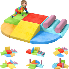 YENING foam climbing blocks setup creates a safe, spacious play zone for toddlers.