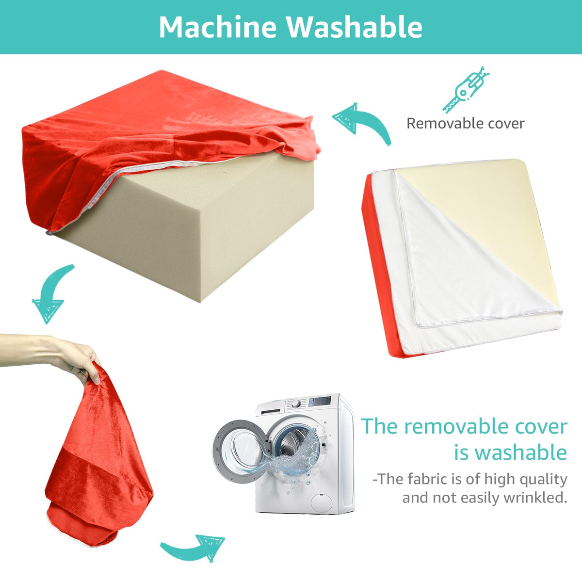 YENING hidden zipper enables easy cover removal for quick cleaning.
