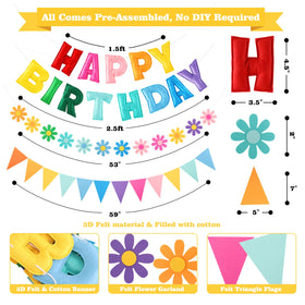 YEOCU colorful triangle flags brighten any birthday space.