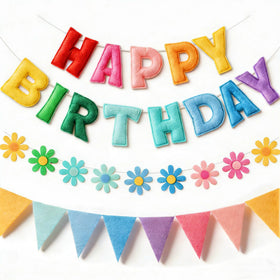 YEOCU felt birthday banner prestrung for quick setup and festive visuals.