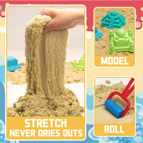 Yeonha Toys 42-piece sensory sand kit highlights engaging ocean life exploration.