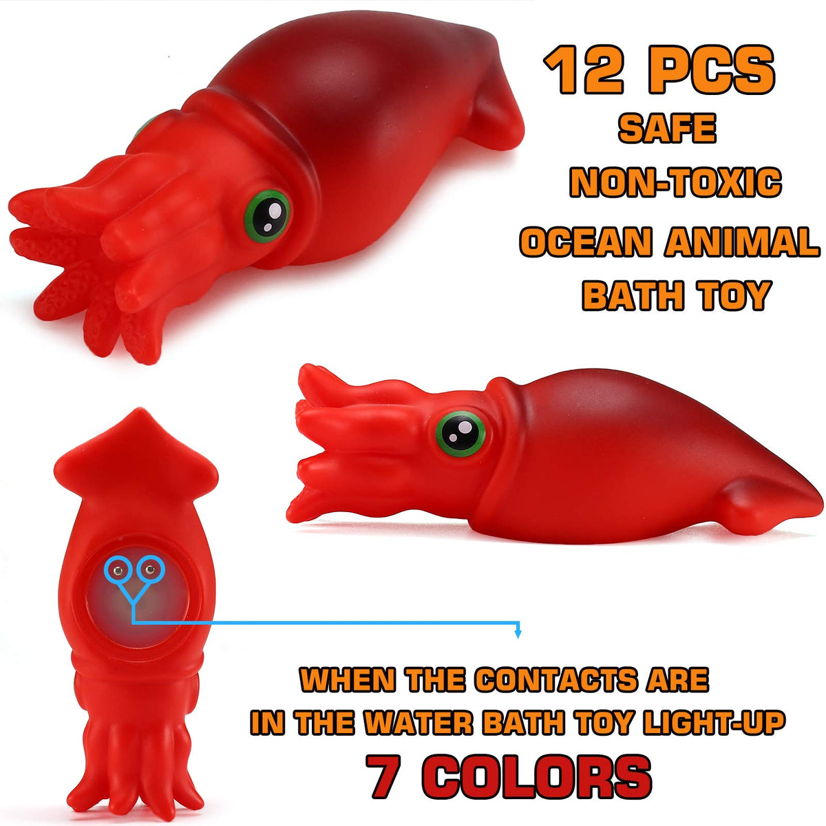 Yeonha Toys colorful sea animals float and glow during bath time