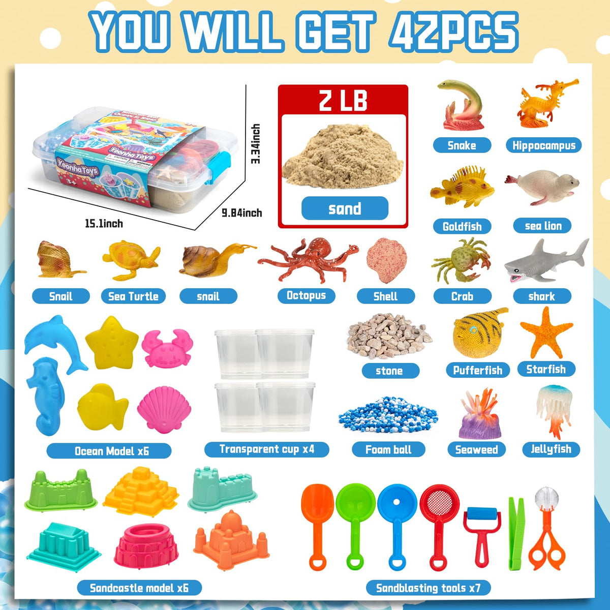Yeonha Toys sea creatures models support tactile discovery and pretend play.