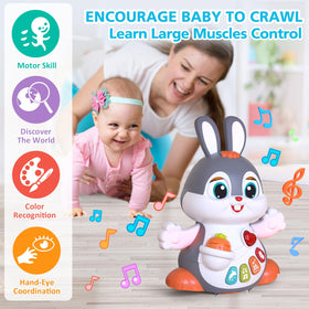 Yerloa-crawling-bunny-go-mode helps babies chase and crawl, promoting gross motor development