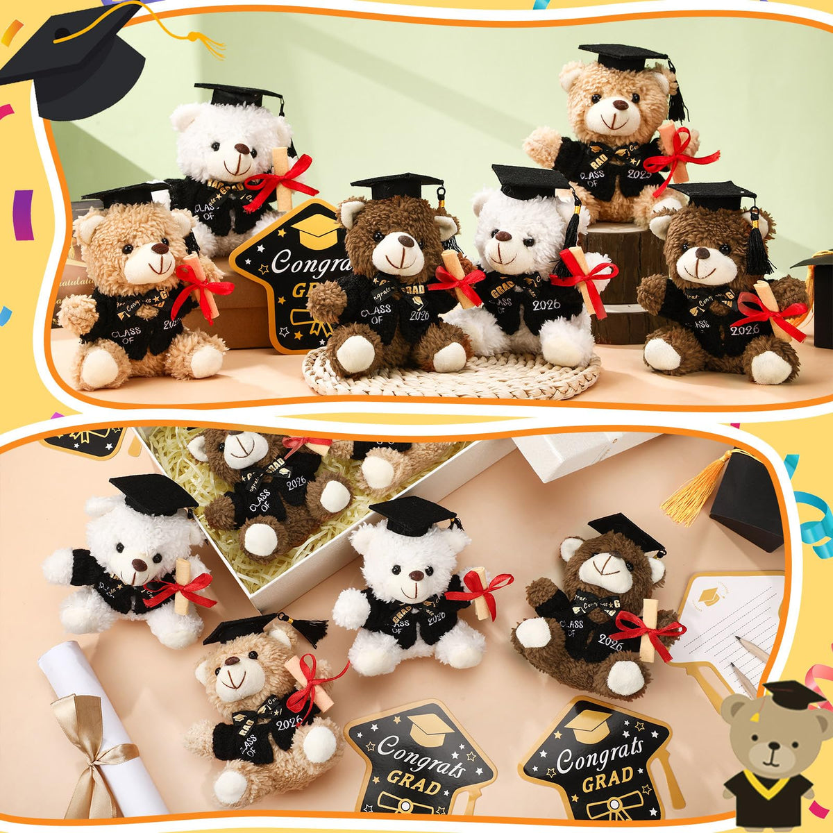 Yesaior bulk six-pack bears, easy gifting for classrooms.