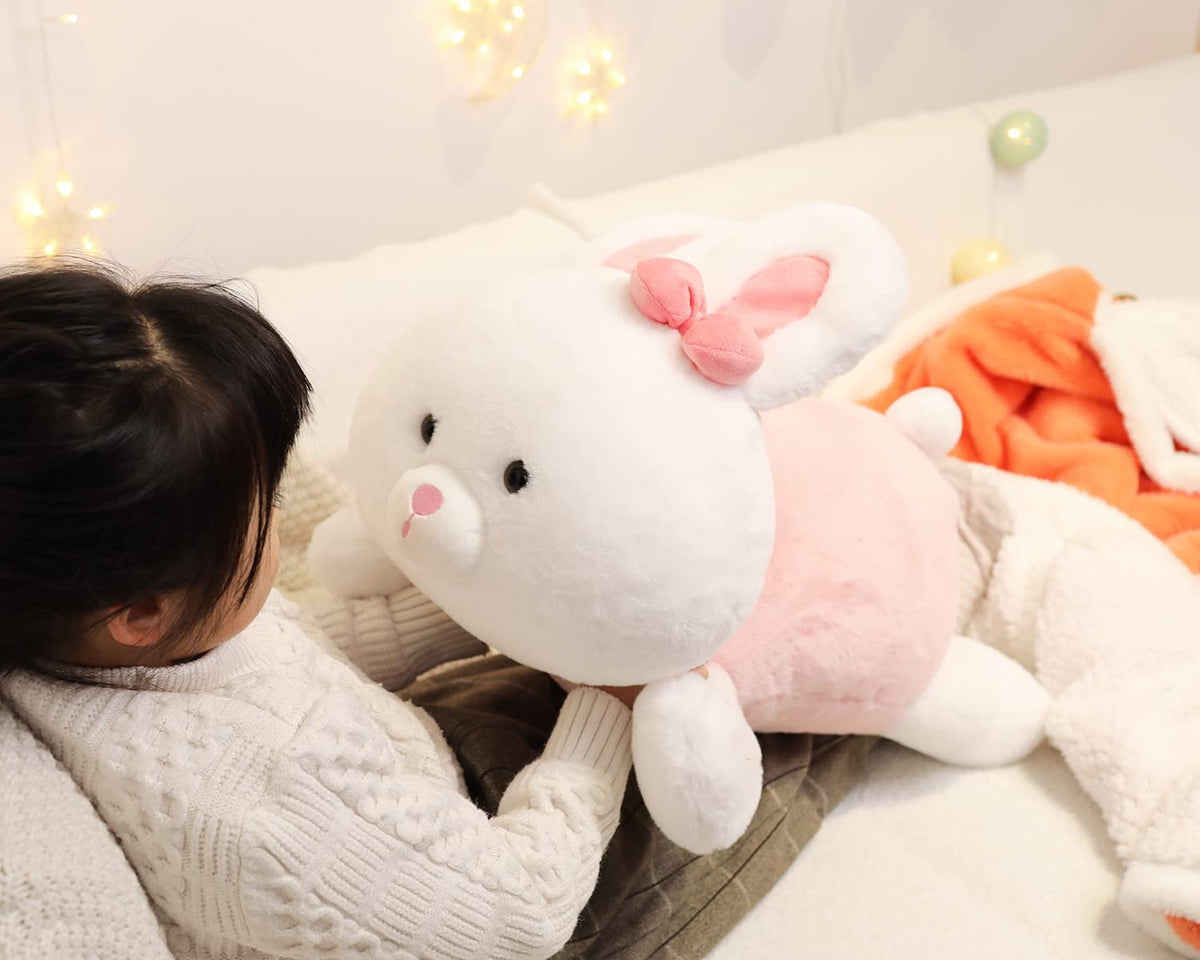 YESGIRL bunny plush 24in, close-up eyes for adorable charm