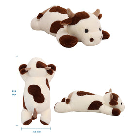YESGIRL cow weighted plush face closeup highlights cute eyes for comforting companionship