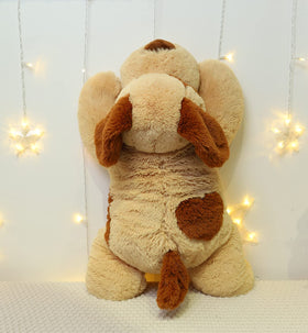 YESGIRL dog weighted plush close-up of face and soft fur details for inviting expression.