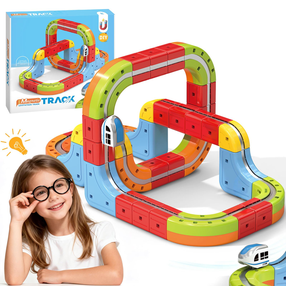 YESHIN Electric Train Set with 3D track blocks for immersive play and creativity