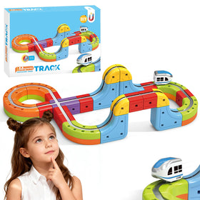 YESHIN electric train set with 3D track bridge boosts imaginative play and fine motor skills.